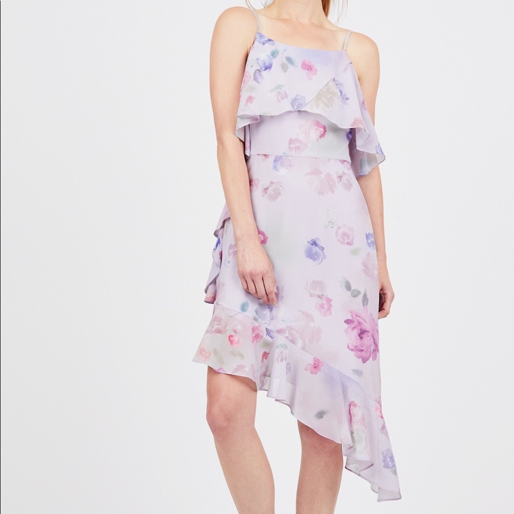 Badgley Mischke Lavender Floral Print Dress
